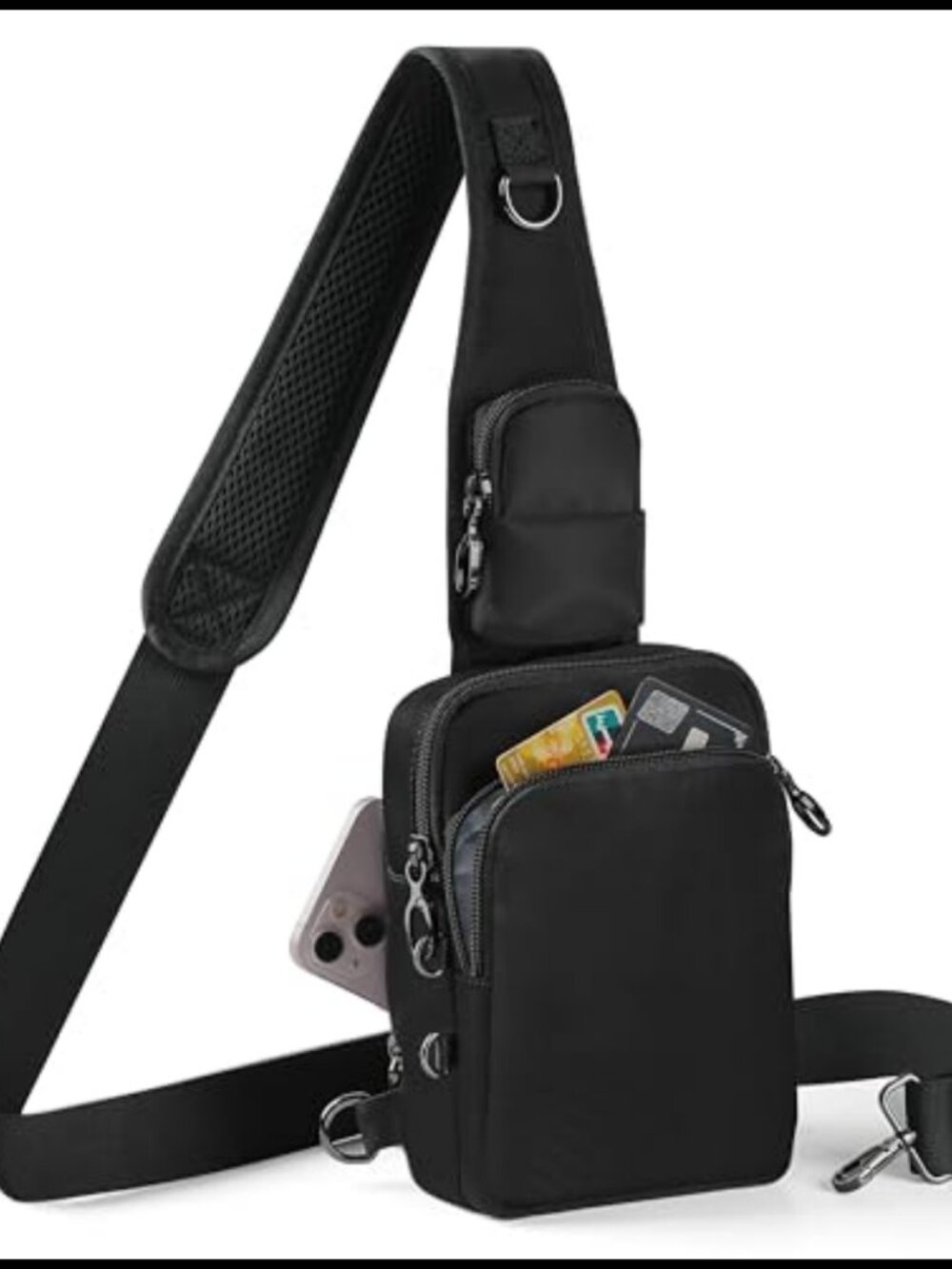 Anti-Theft Crossbody Sling Bag RFID Blocking Zipper Lock Small
